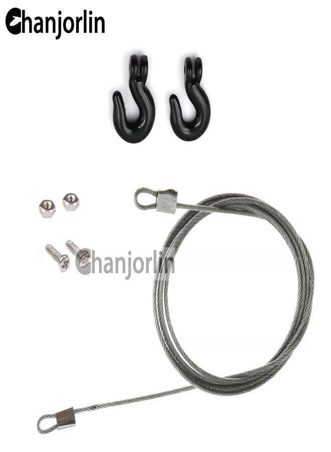 Chanjorlin 1/10 RC Mini Simulation Metal Trailer Chain Rope with Tow Hook Decoration Accessories For 1:10 Scale Rock Crawler Truck Car Traxxas TRX4 SCX10 RXB10 Redat Axial RC4WD Tamiya D90 TF2 (Black) - Image 4